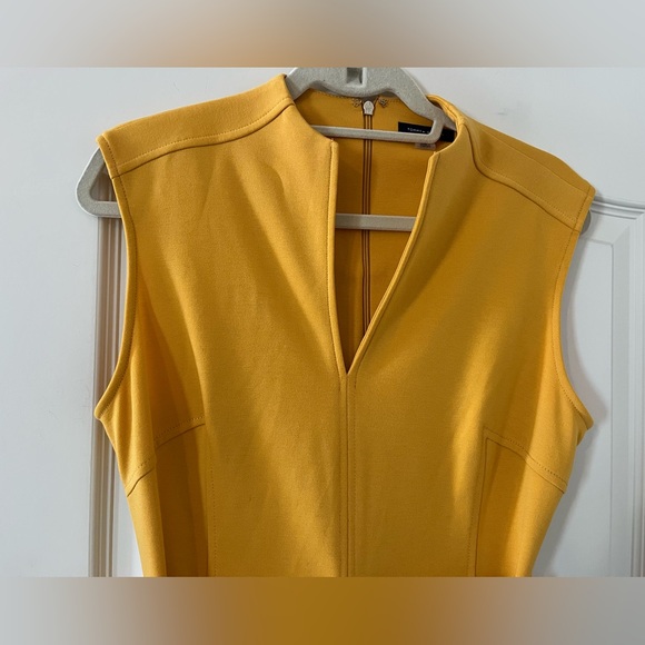 Tommy Hilfiger Rich Yellow Belted Mid Length Dress Women’s size 10 - Picture 9 of 16